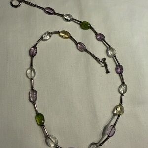 Silpada Sterling Silver Oval Semi-precious Stone Toggle Clasp Necklace N0840